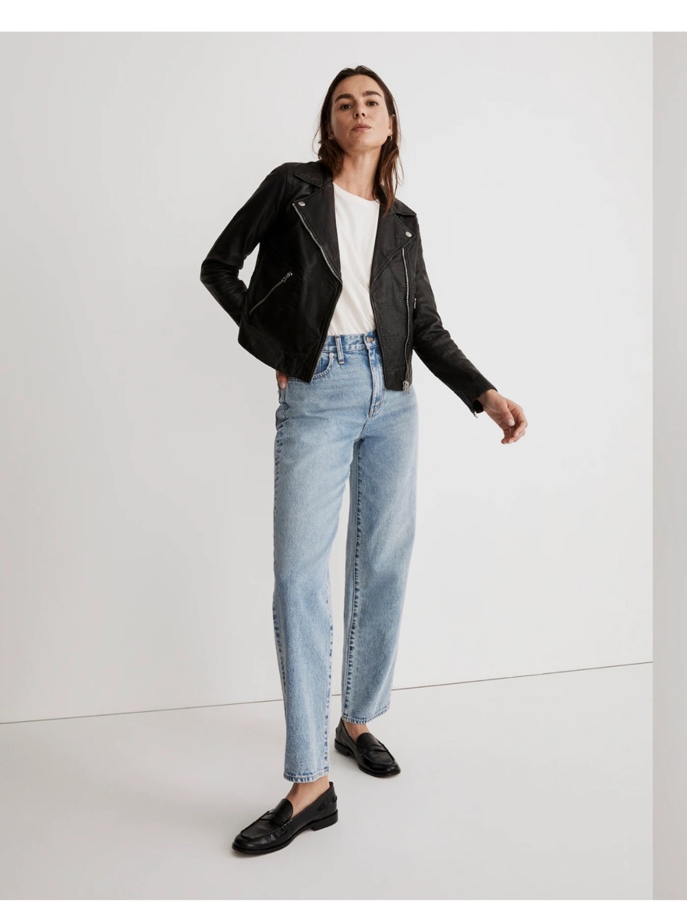 Madewell Black Leather Moto Jacket